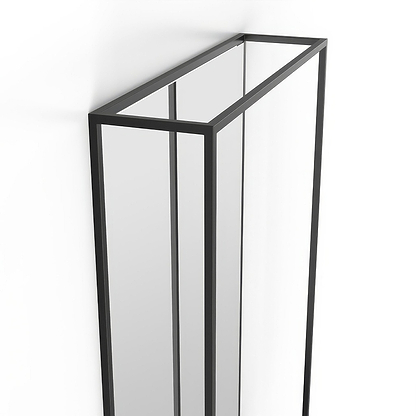Docklands Mirror With Shelf 50x80cm in Black - Hyperion Tiles