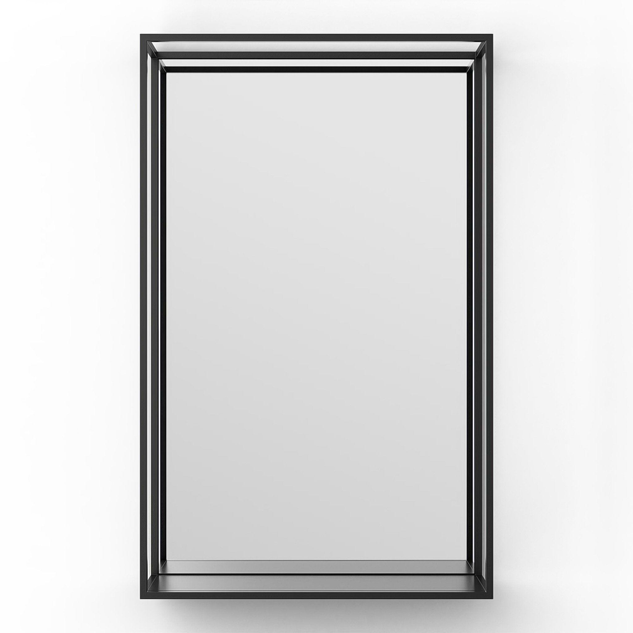 Docklands Mirror With Shelf 50x80cm in Black - Hyperion Tiles