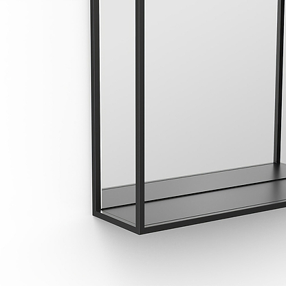 Docklands Mirror With Shelf 50x80cm in Black - Hyperion Tiles