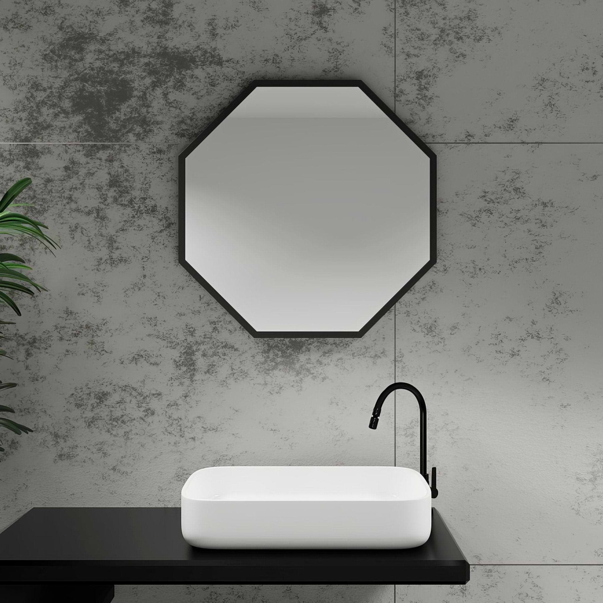 Docklands Octagon Mirror 60cm Black - Hyperion Tiles