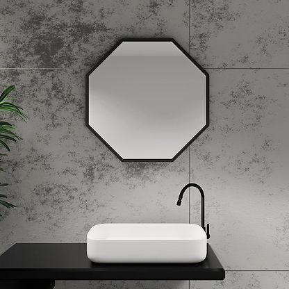 Docklands Octagon Mirror 60cm Black - Hyperion Tiles