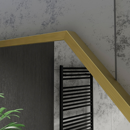 Docklands Octagon Mirror 60cm Brushed Brass - Hyperion Tiles