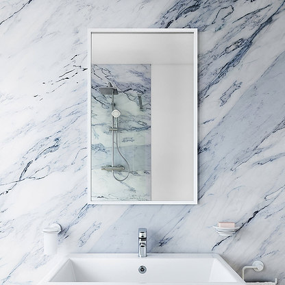 Docklands Rectangular Mirror 40x70cm White - Hyperion Tiles