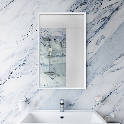 Docklands Rectangular Mirror 50x80cm White - Hyperion Tiles