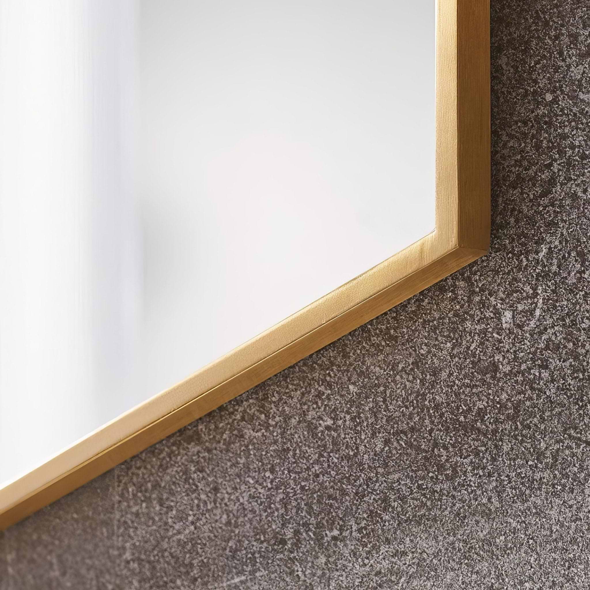 Docklands Rectangular Mirror 80x100cm Brushed Brass - Hyperion Tiles