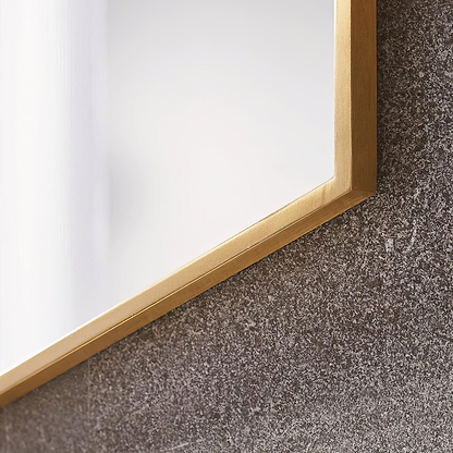 Docklands Rectangular Mirror 80x100cm Brushed Brass - Hyperion Tiles