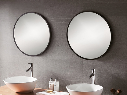 Docklands Round Mirror 80cm Black - Hyperion Tiles