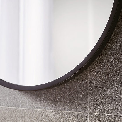 Docklands Round Mirror 80cm Black - Hyperion Tiles