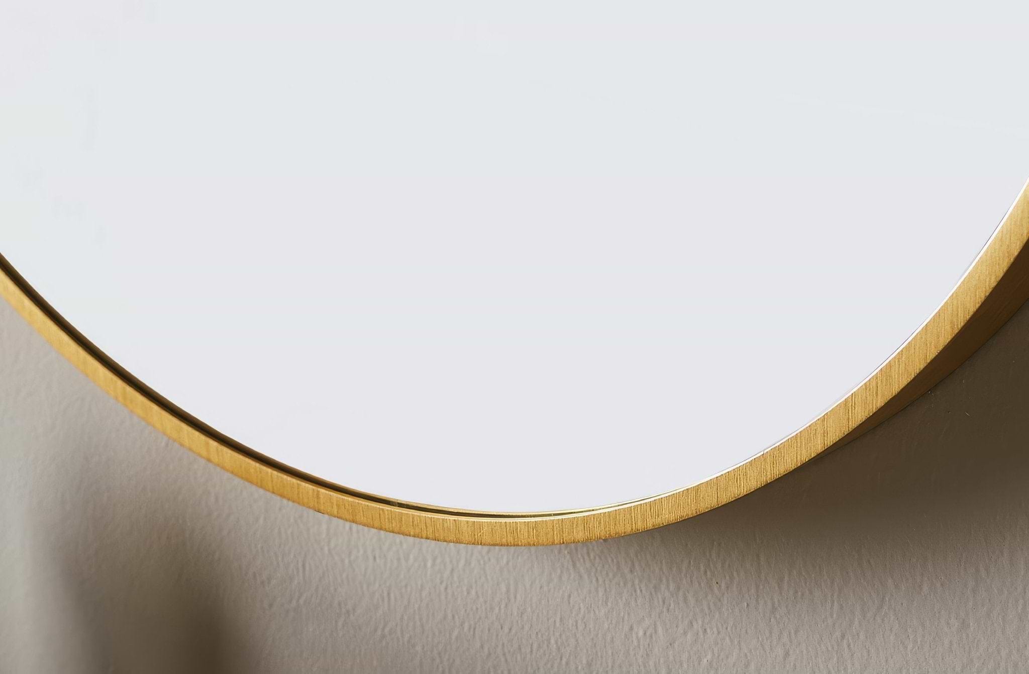 Docklands Round Mirror 80cm Brushed Brass - Hyperion Tiles