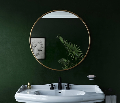 Docklands Round Mirror 80cm Brushed Brass - Hyperion Tiles