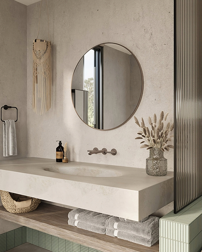 Docklands Round Mirror 80cm Brushed Bronze - Hyperion Tiles