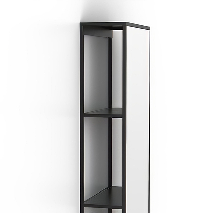 Dockside Mirror With Open Shelving 140x30cm in Black - Hyperion Tiles