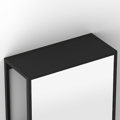 Dockside Mirror With Open Shelving 140x30cm in Black - Hyperion Tiles