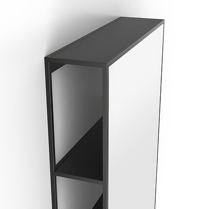Dockside Mirror With Open Shelving 50 Black - Hyperion Tiles