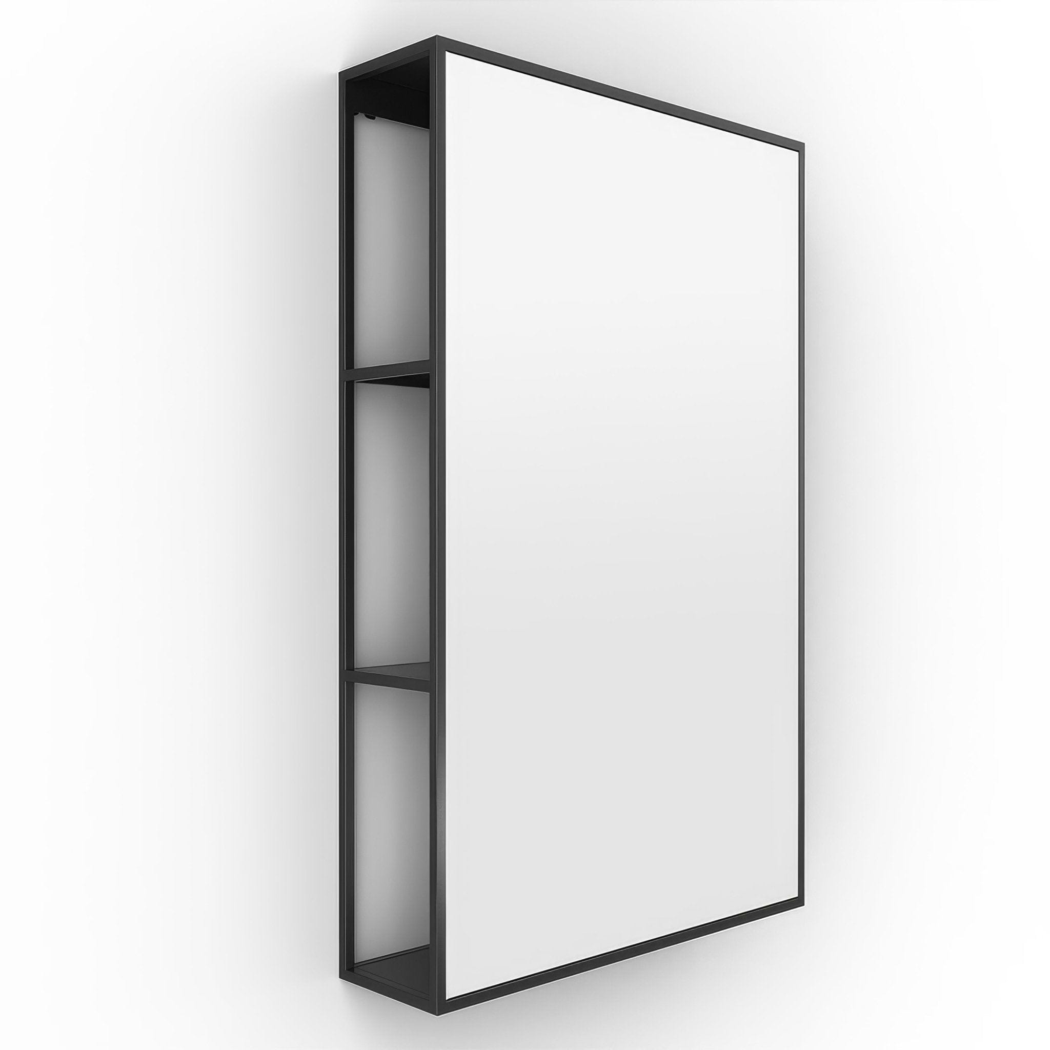 Dockside Mirror With Open Shelving 50 Black - Hyperion Tiles