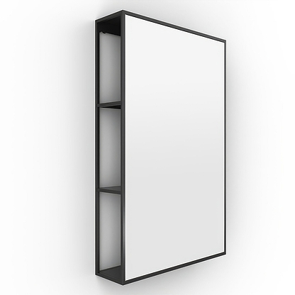 Dockside Mirror With Open Shelving 50 Black - Hyperion Tiles