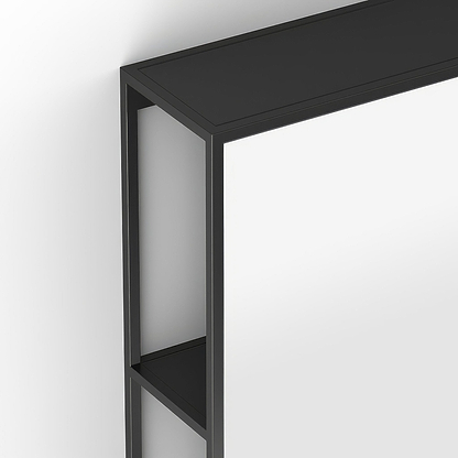 Dockside Mirror With Open Shelving 50 Black - Hyperion Tiles