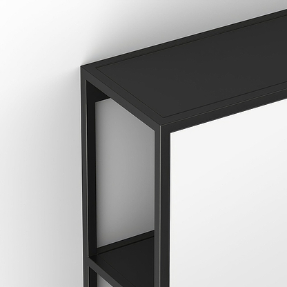 Dockside Mirror with Open Shelving Black 30x60cm in Black - Hyperion Tiles