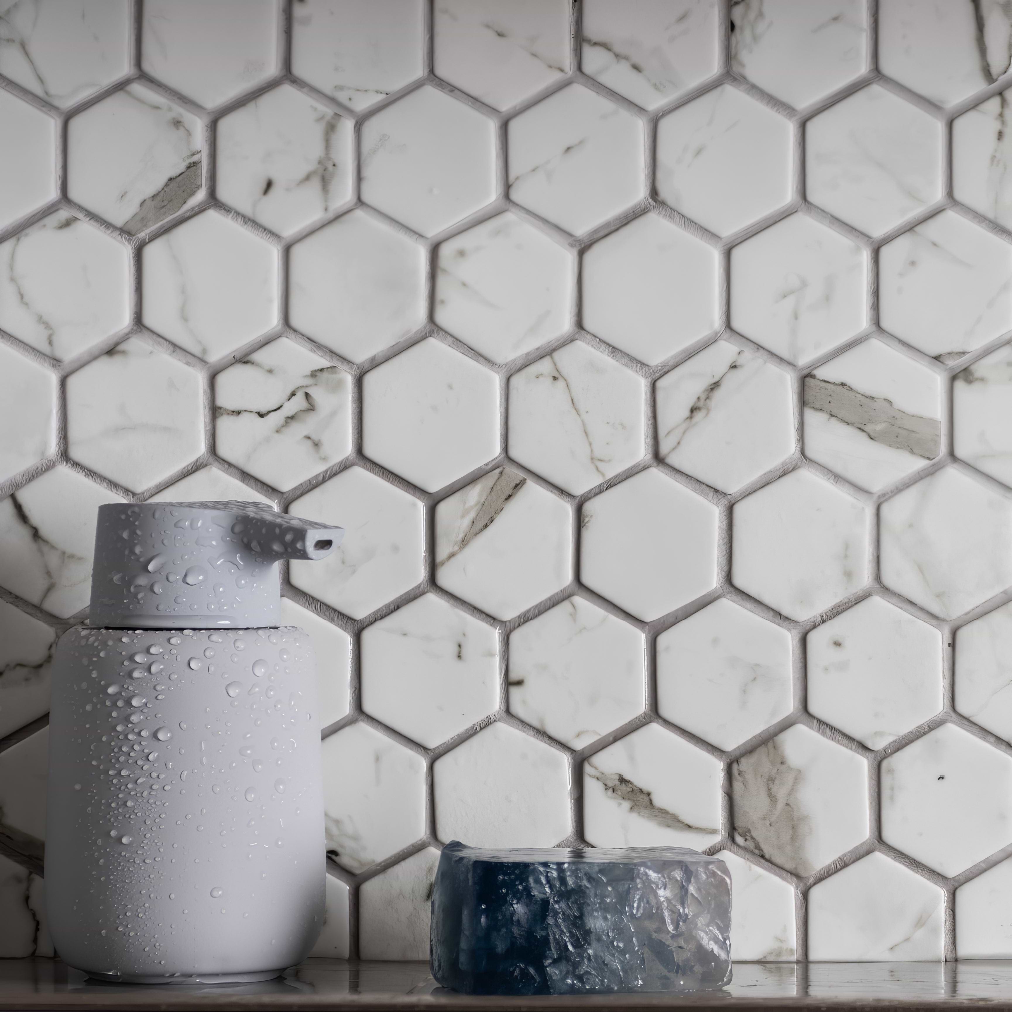 Torcello White Hexagon - Hyperion Tiles