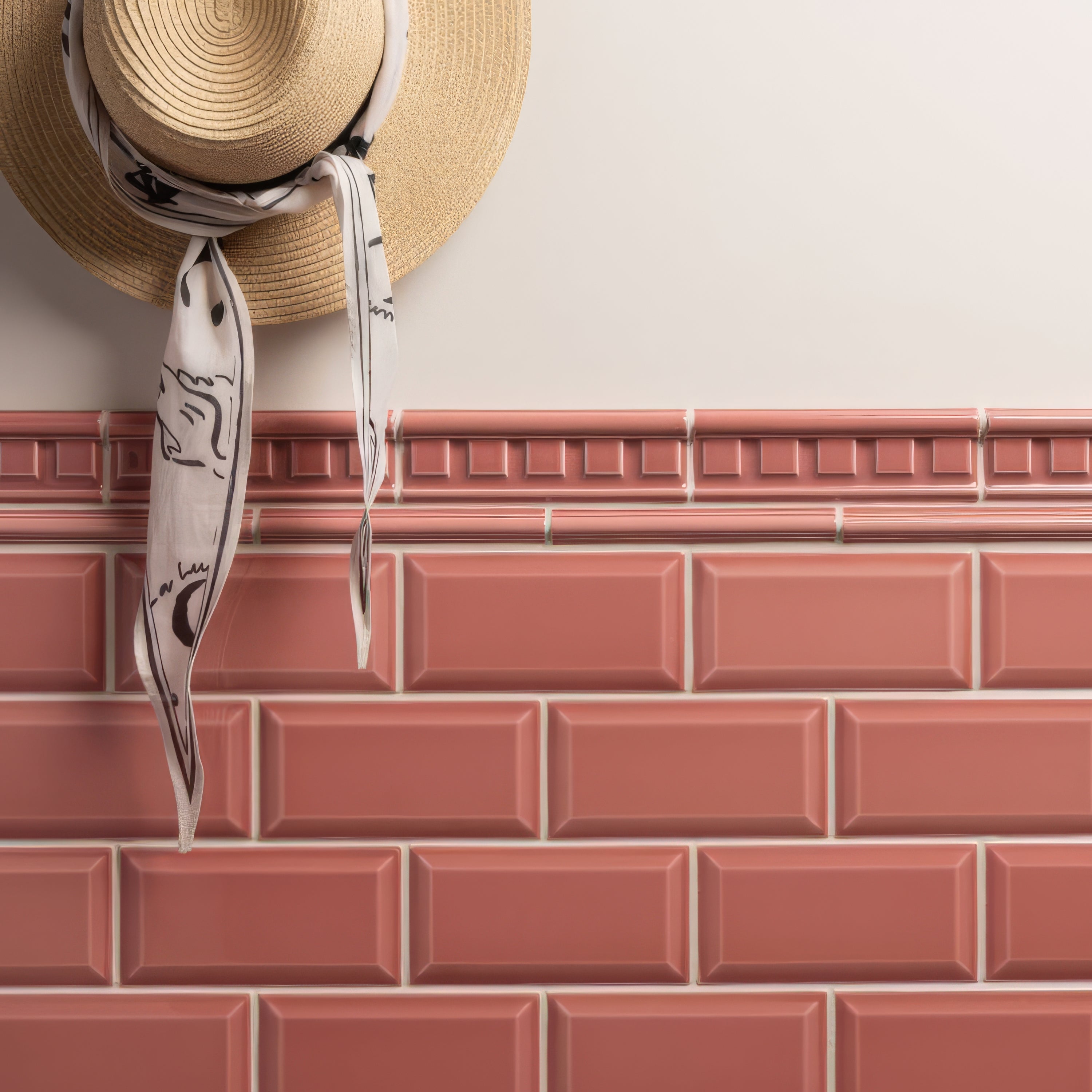Duchy Pink Metro Bevelled Tile - Hyperion Tiles