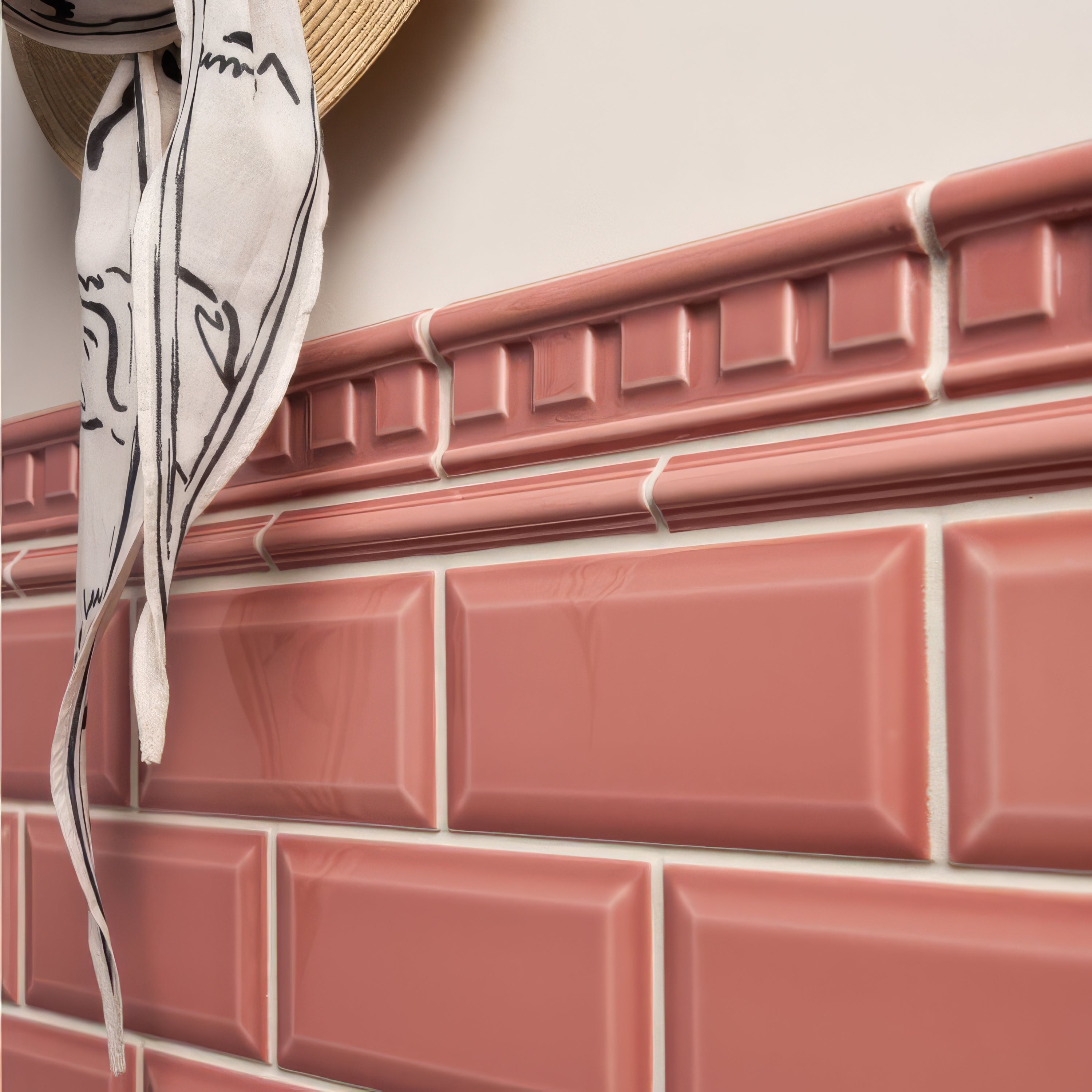 Duchy Pink Metro Bevelled Tile - Hyperion Tiles