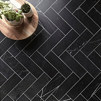 East Hampton Black 30 x 10cm Honed - Hyperion Tiles