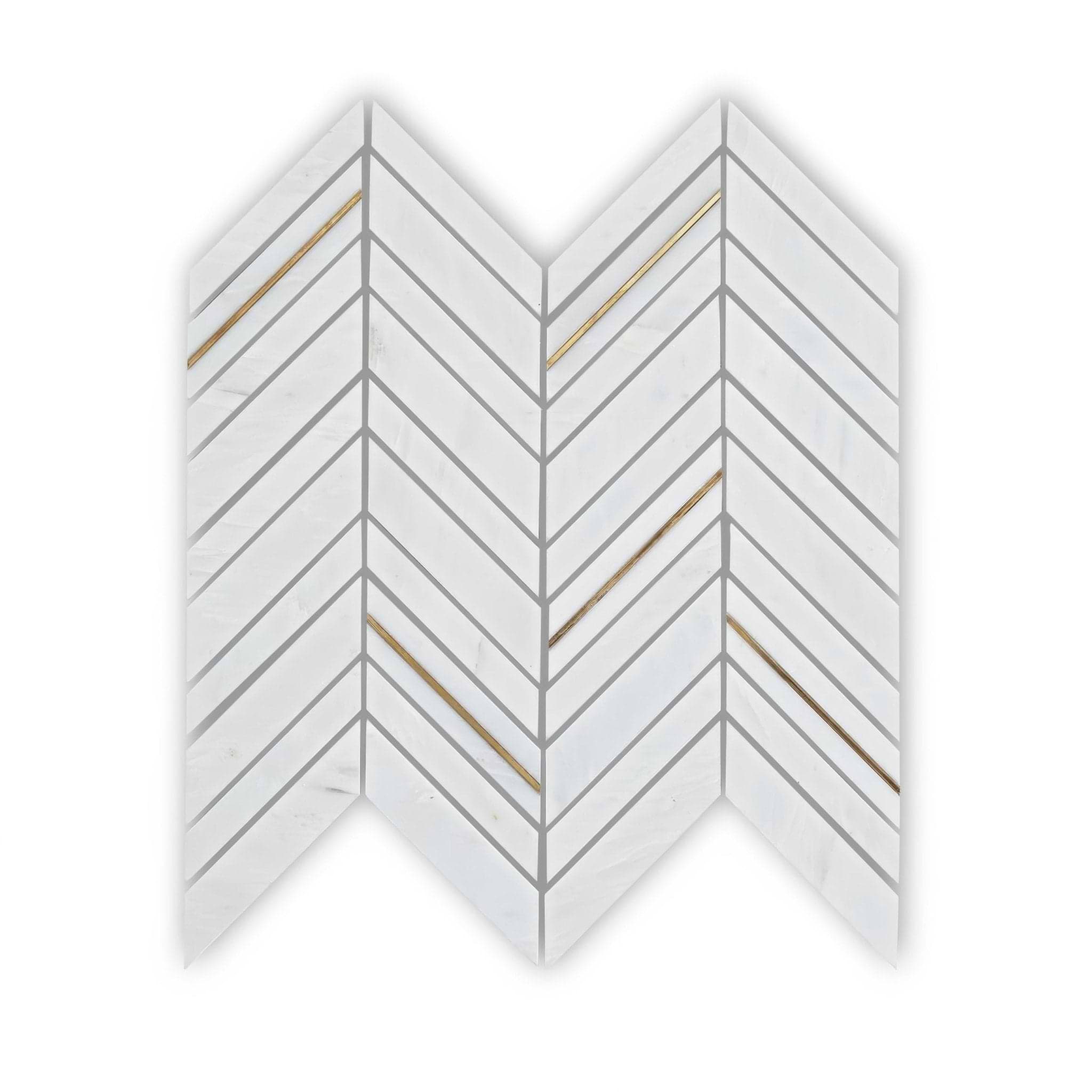 East Hampton White Chevron Mosaic - Hyperion Tiles