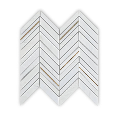 East Hampton White Chevron Mosaic - Hyperion Tiles