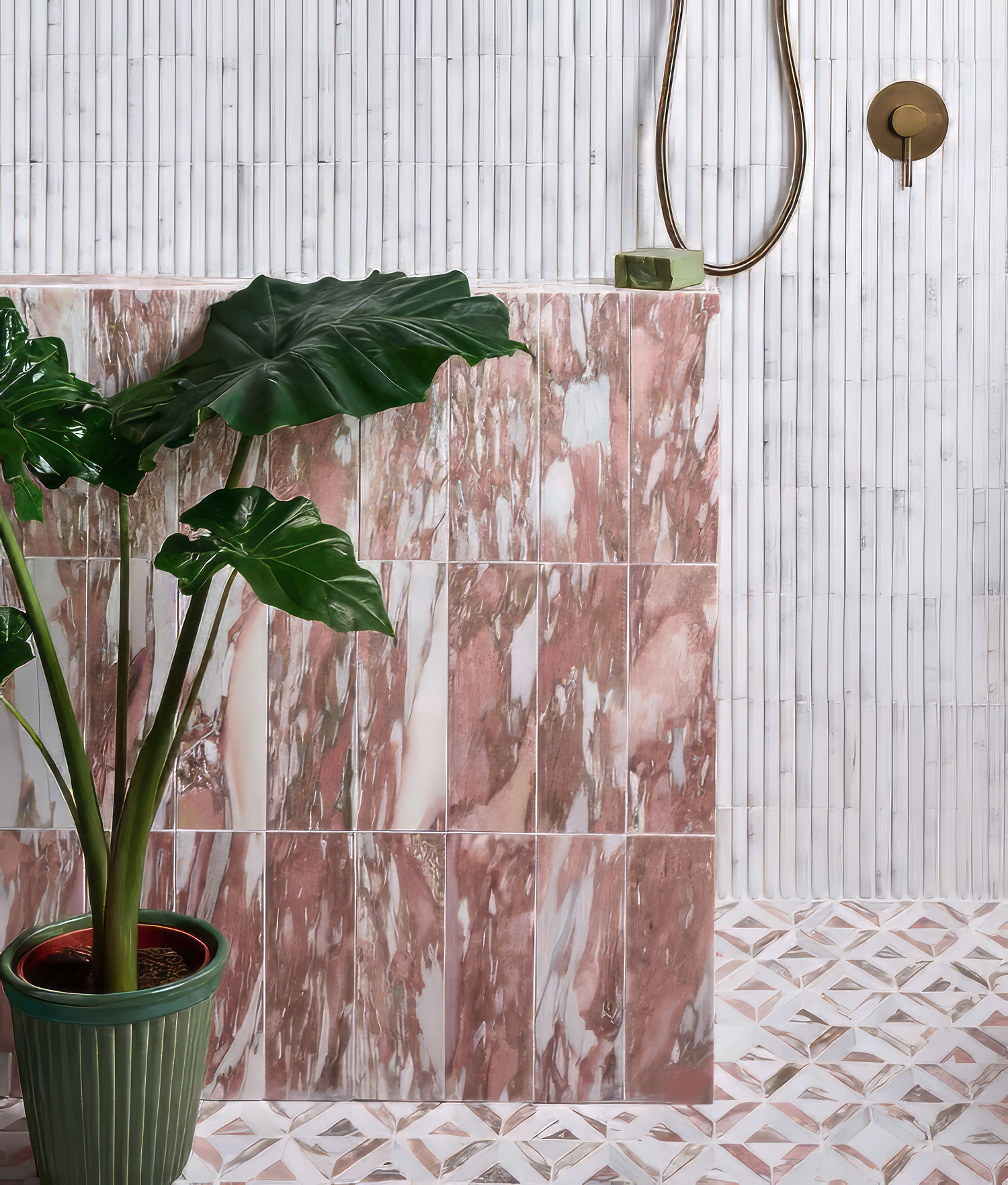 East Java Flamingo Marble Brick - Hyperion Tiles