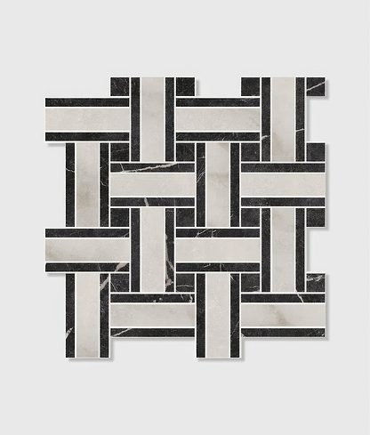 East Village Porcelain Basketweave Bianco - Hyperion Tiles