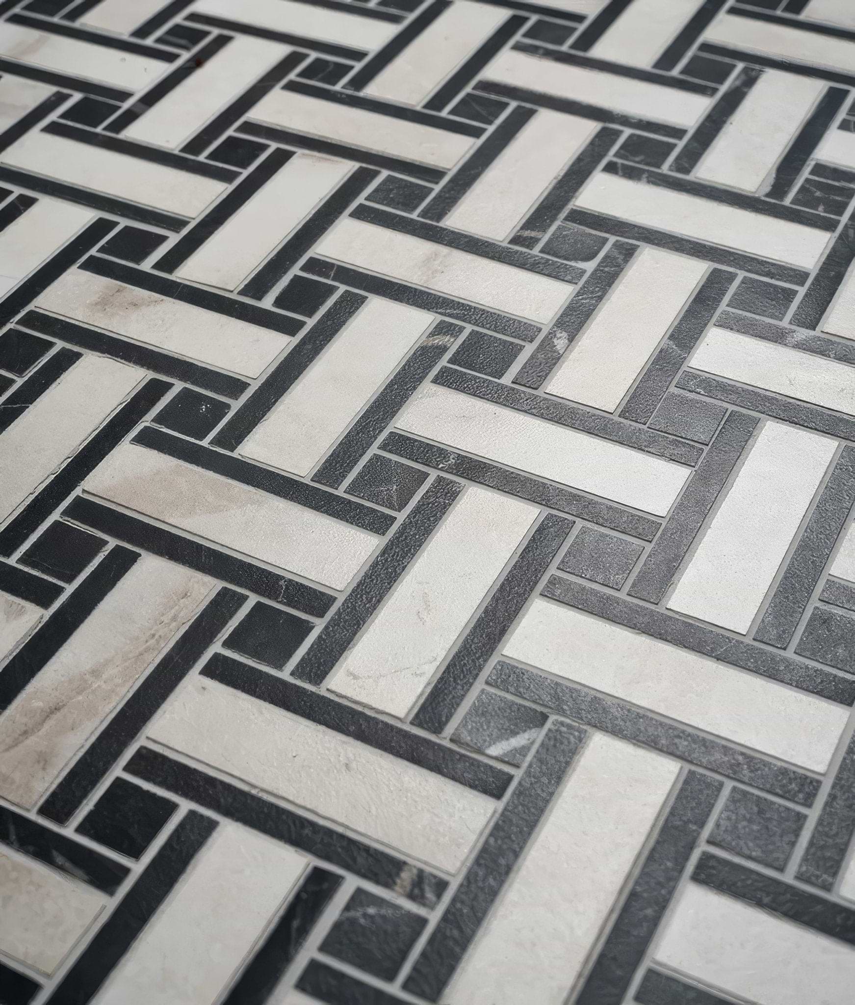 East Village Porcelain Basketweave Bianco - Hyperion Tiles
