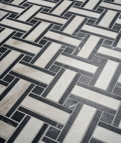 East Village Porcelain Basketweave Bianco - Hyperion Tiles
