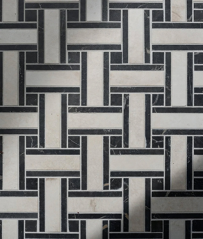 East Village Porcelain Basketweave Bianco - Hyperion Tiles