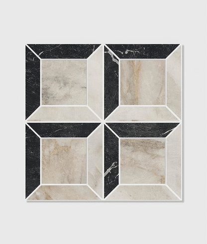 East Village Porcelain Quadrant Mosaic Oro - Hyperion Tiles