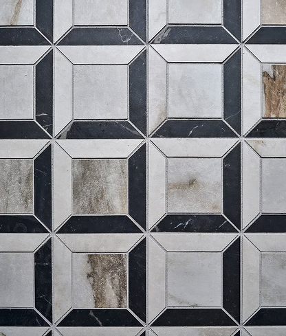 East Village Porcelain Quadrant Mosaic Oro - Hyperion Tiles