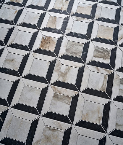 East Village Porcelain Quadrant Mosaic Oro - Hyperion Tiles