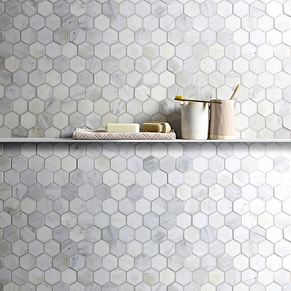 East Hampton Large Hexagon Mosaic - Hyperion Tiles