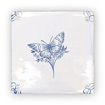 English Delft Butterfly 1 - Hyperion Tiles - Fired Earth