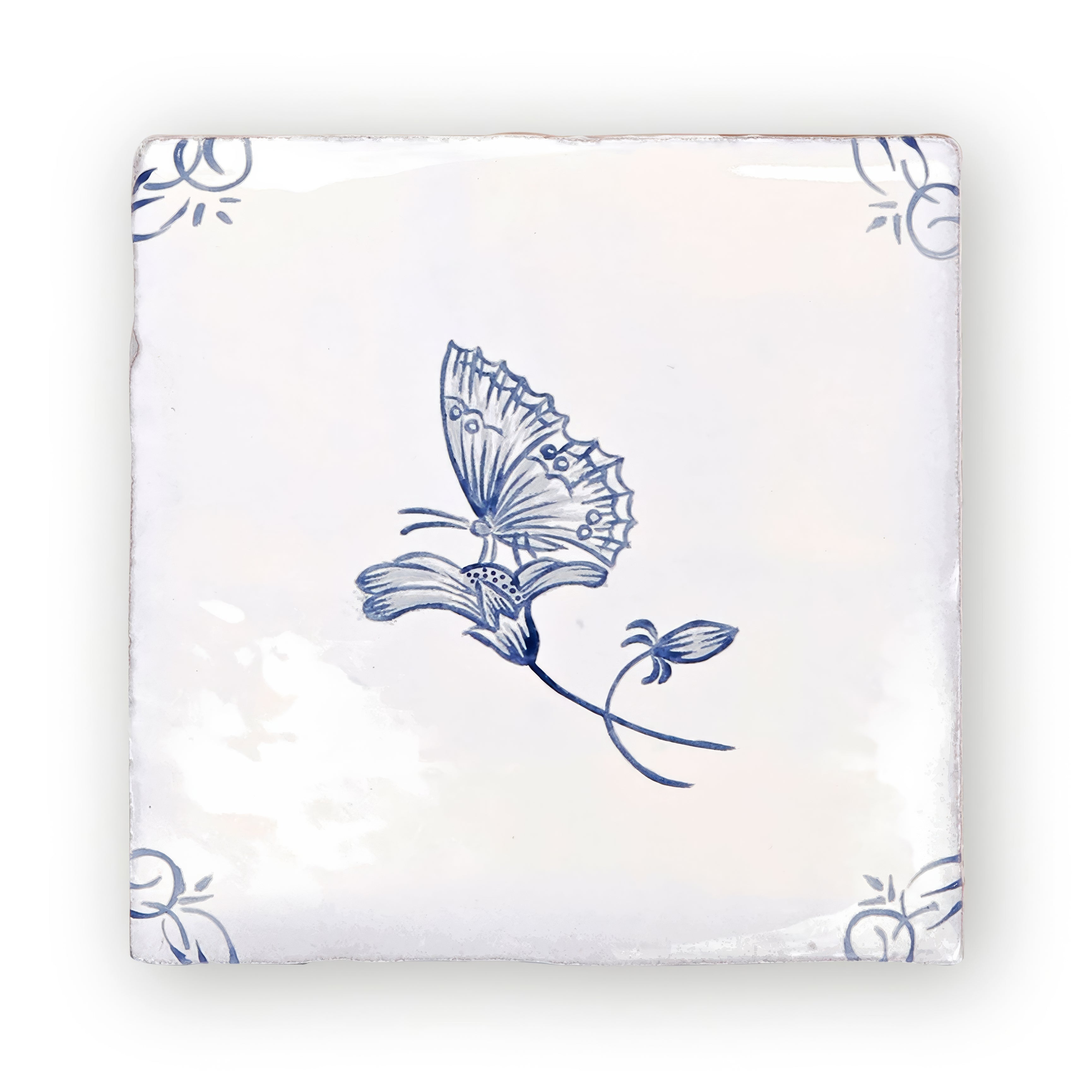 English Delft Butterfly 2  - Hyperion Tiles - Fired Earth