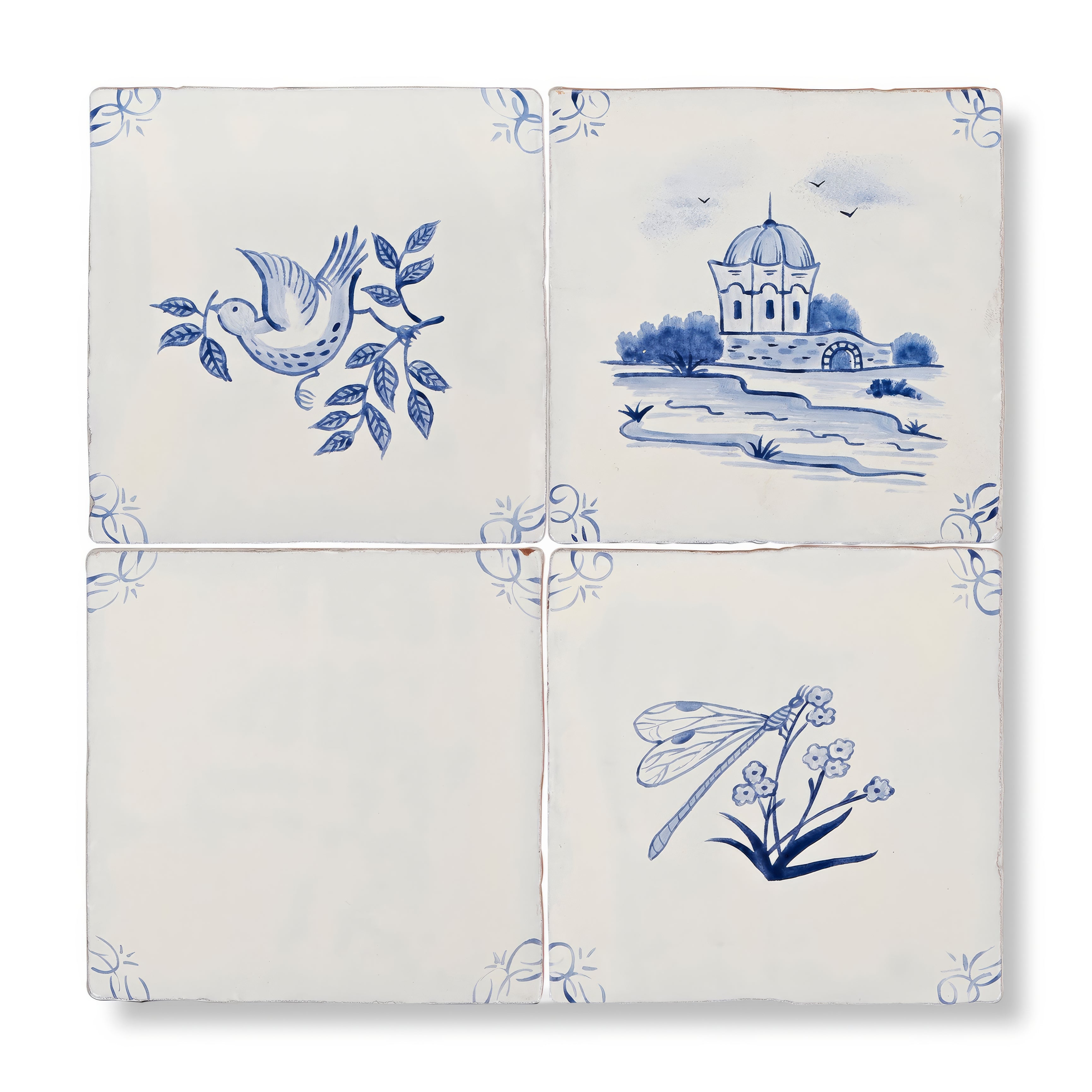 English Delft Dragonfly - Hyperion Tiles - Fired Earth