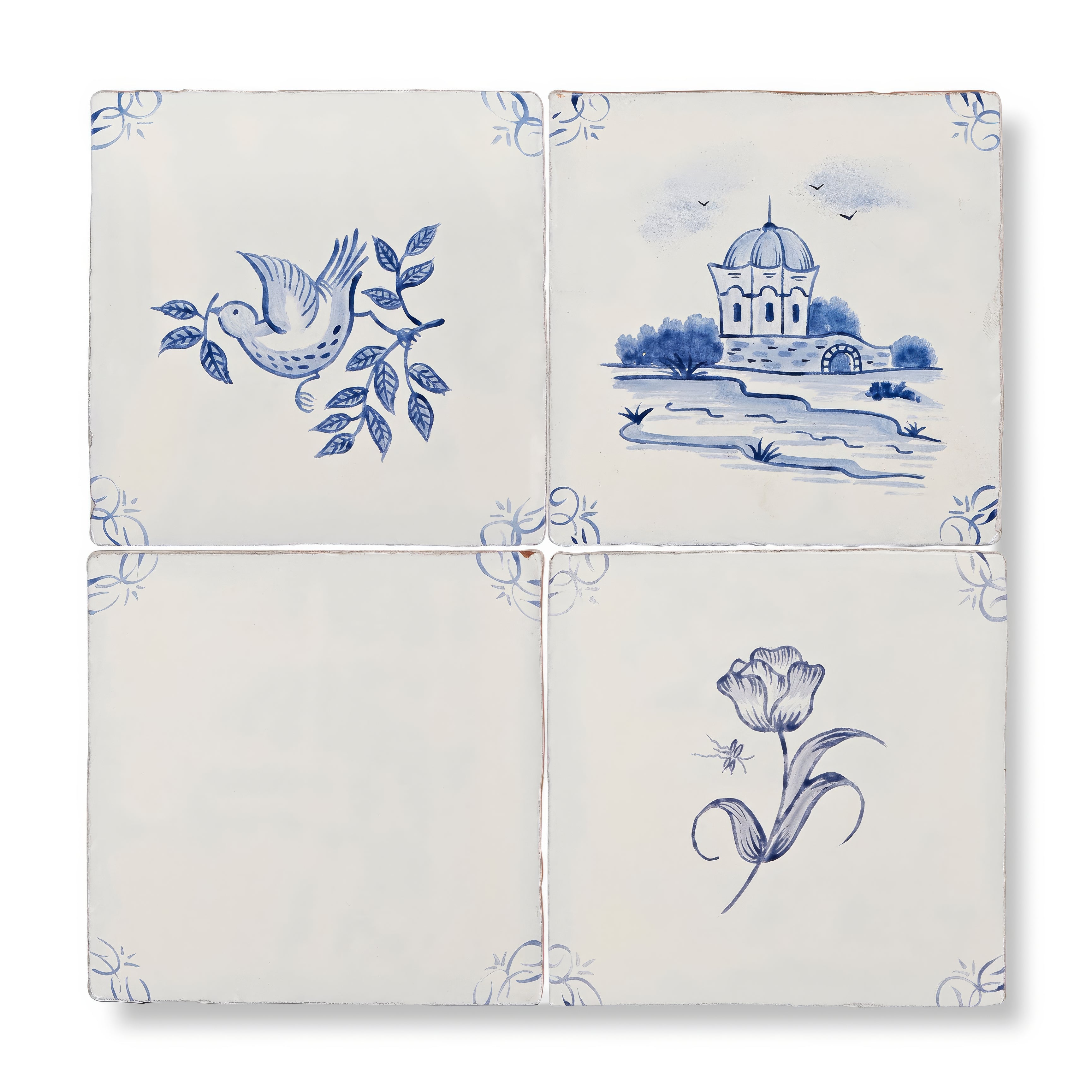 English Delft Tulip - Hyperion Tiles - Fired Earth