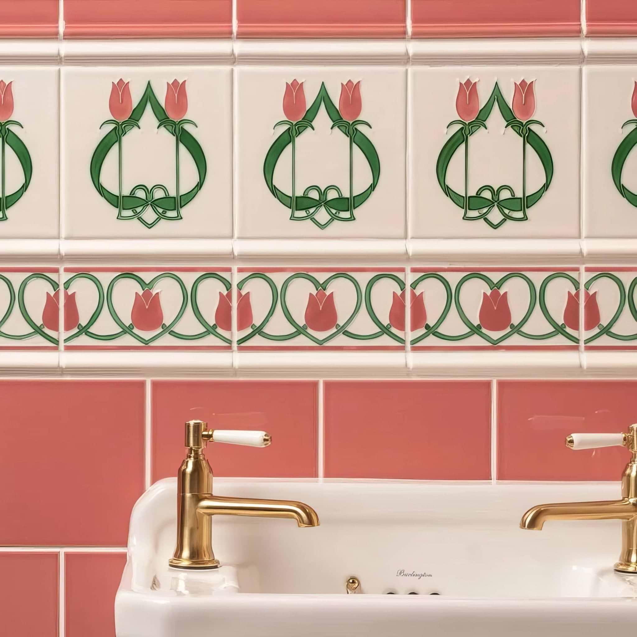 Elysée Border on Vintage White - Hyperion Tiles