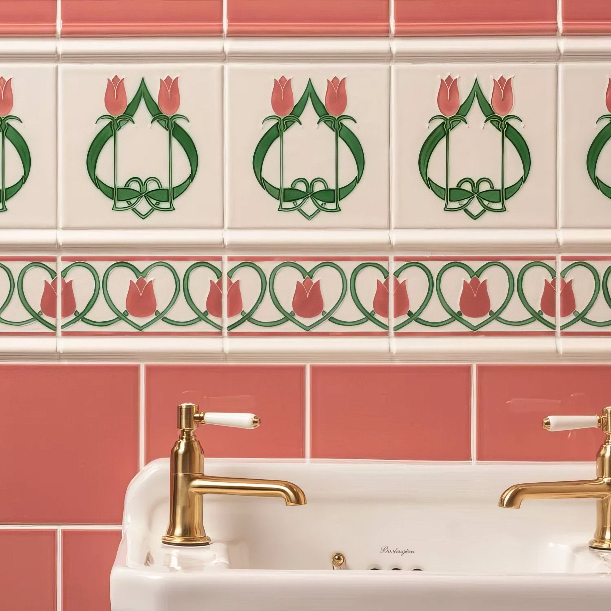 Elysée Border on Vintage White - Hyperion Tiles