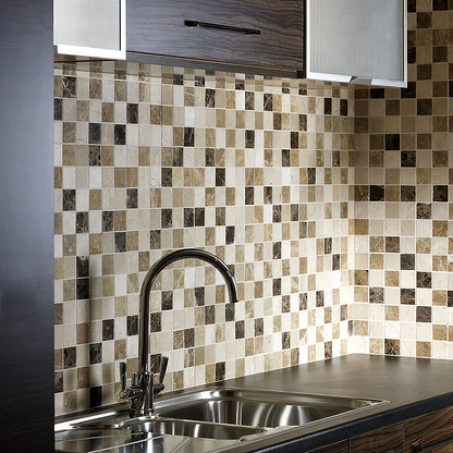 Emperador Mix Polished Marble Mosaic - Hyperion Tiles