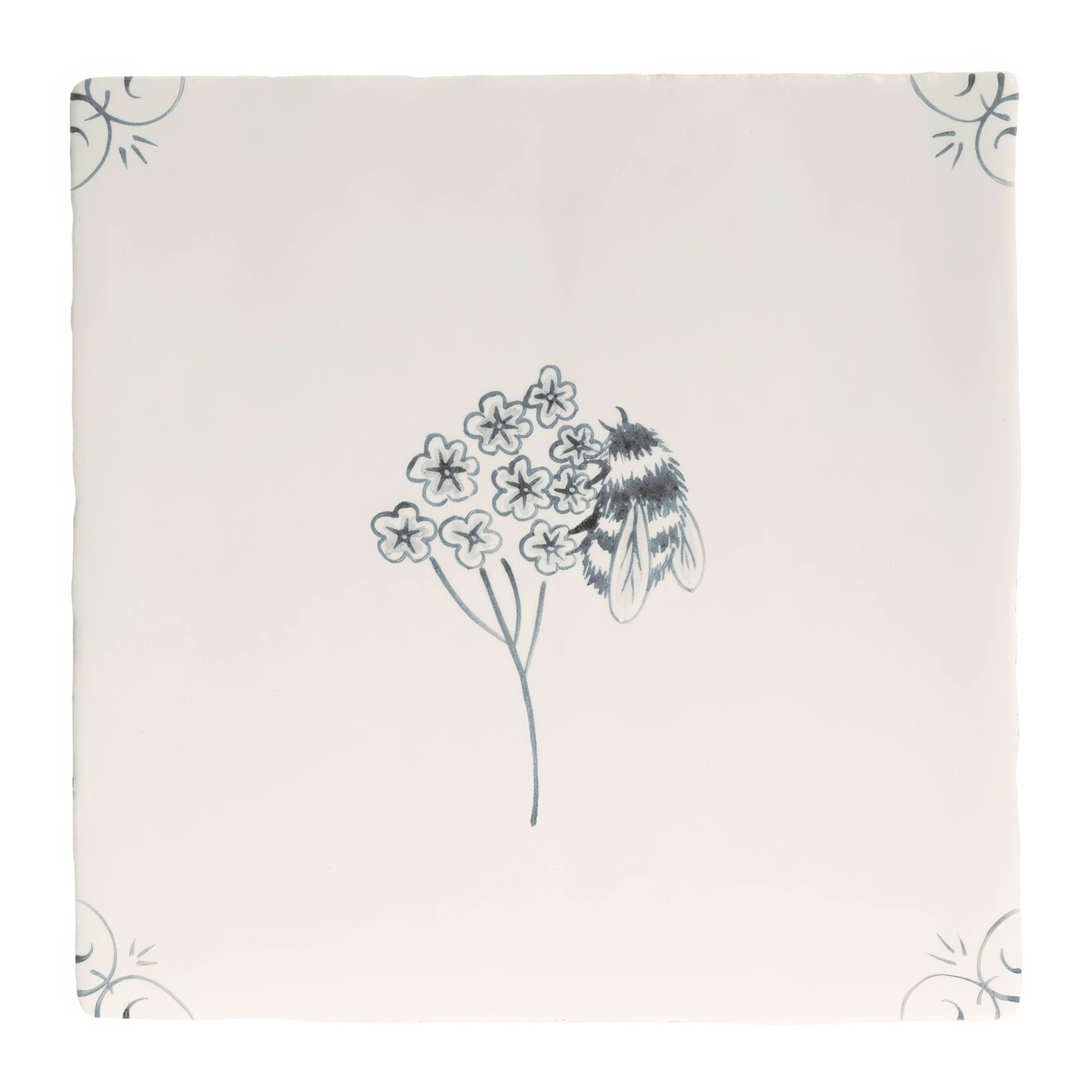 English Delft Charcoal Bee - Hyperion Tiles