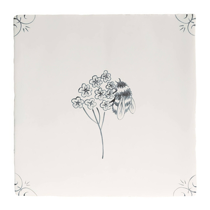 English Delft Charcoal Bee - Hyperion Tiles