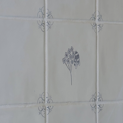English Delft Charcoal Bee - Hyperion Tiles