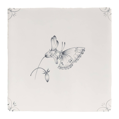 English Delft Charcoal Butterfly 2 - Hyperion Tiles