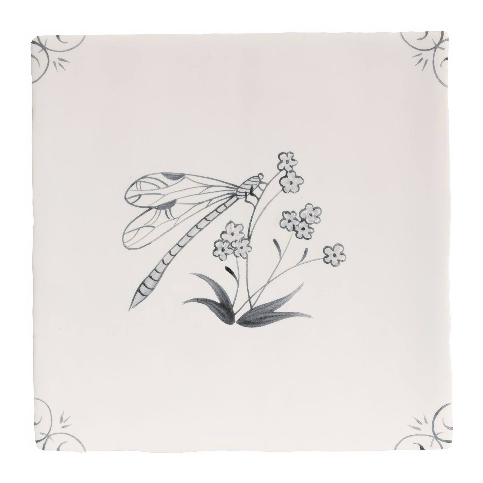 English Delft Charcoal Dragonfly - Hyperion Tiles