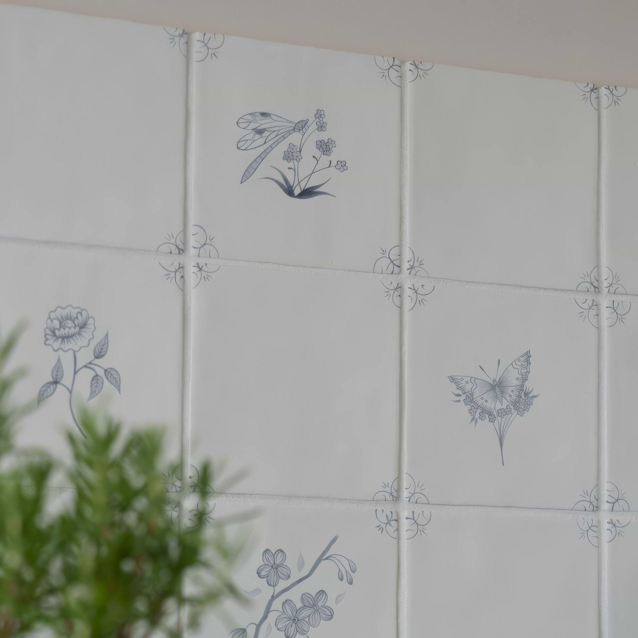 English Delft Charcoal Dragonfly - Hyperion Tiles